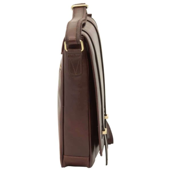 Messenger con doppia chiusura magnetica. Marrone Scuro - immagine 3