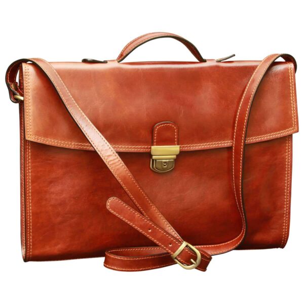 Borsa da ufficio in pelle. Marrone - immagine 4