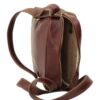 Messenger in pelle con chiusura a zip (Piccola). Marrone - immagine 4
