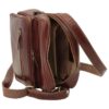 Messenger in pelle con chiusura a zip (Piccola). Marrone - immagine 5