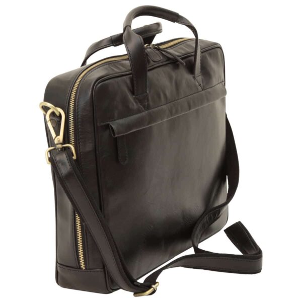 Cartella in pelle con chiusura a zip. Nero - immagine 3