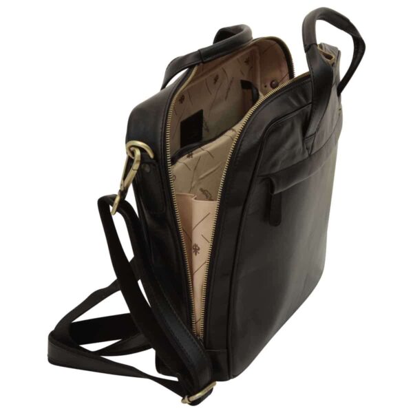 Cartella in pelle con chiusura a zip. Nero - immagine 5