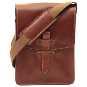 Messenger in pelle. Marrone