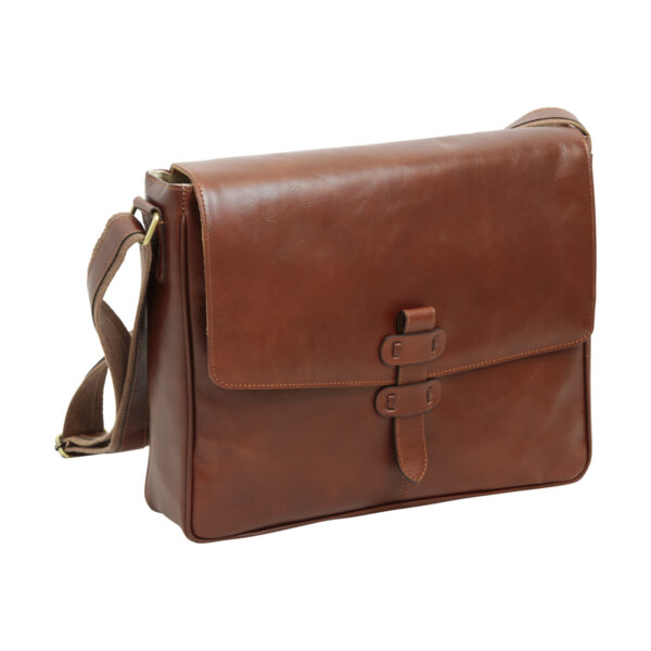 Messenger in pelle. Marrone