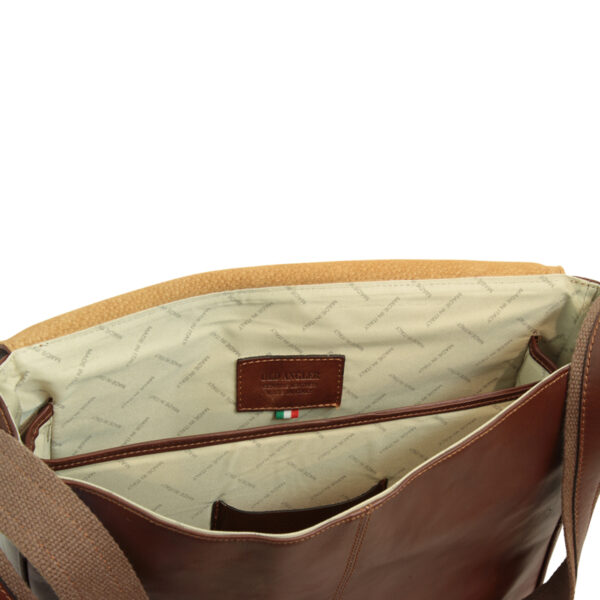 Messenger in pelle. Marrone - immagine 5