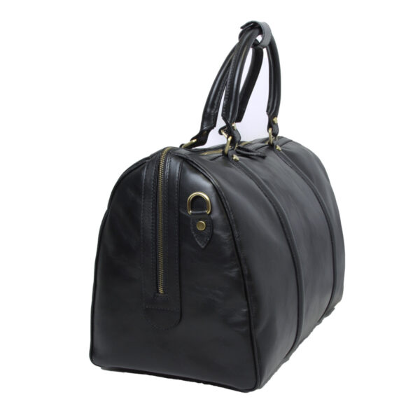 Borsa da viaggio in pelle. Nero - immagine 2
