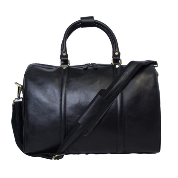 Borsa da viaggio in pelle. Nero - immagine 3