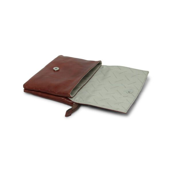 Borsa a tracolla in pelle. Marrone - immagine 4