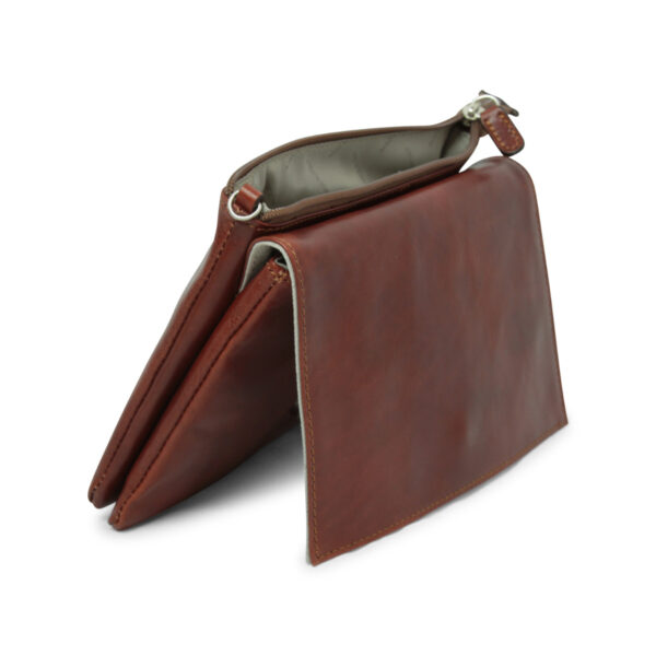Borsa a tracolla in pelle. Marrone - immagine 5