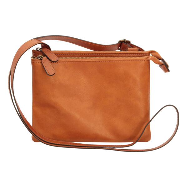 Borsa a tracolla di vitello pieno fiore. Marrone coloniale