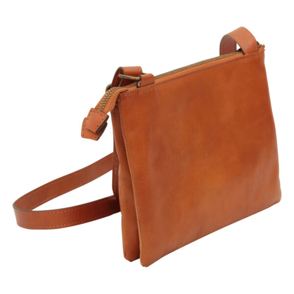 Borsa a tracolla di vitello pieno fiore. Marrone coloniale - immagine 4