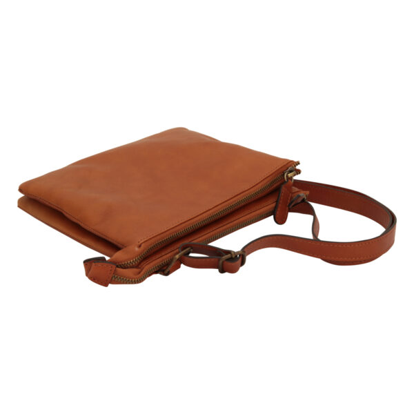 Borsa a tracolla di vitello pieno fiore. Marrone coloniale - immagine 5