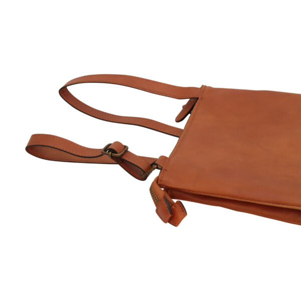 Borsa a tracolla di vitello pieno fiore. Marrone coloniale - immagine 6