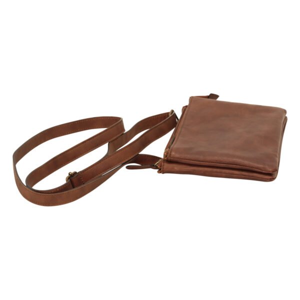 Borsa a tracolla di vitello pieno fiore. Marrone - immagine 4