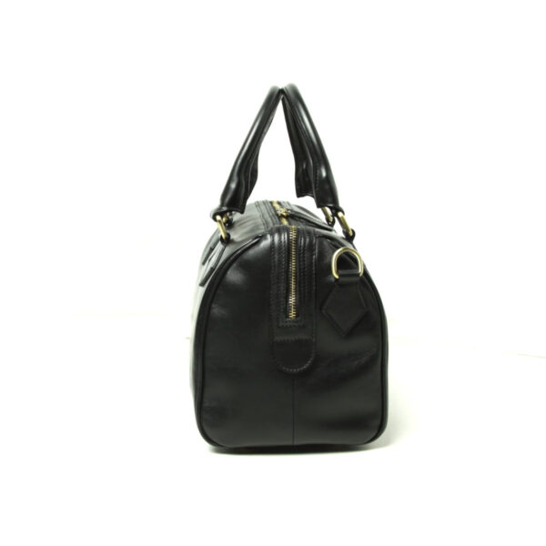 Bauletto due manici in pelle. Nero - immagine 2