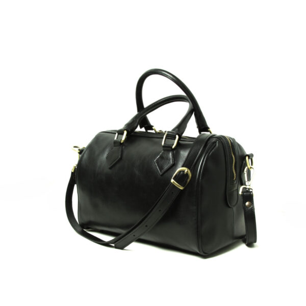 Bauletto due manici in pelle. Nero - immagine 3