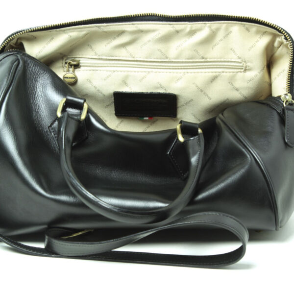 Bauletto due manici in pelle. Nero - immagine 5