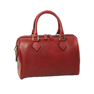 Bauletto due manici in pelle. Rosso
