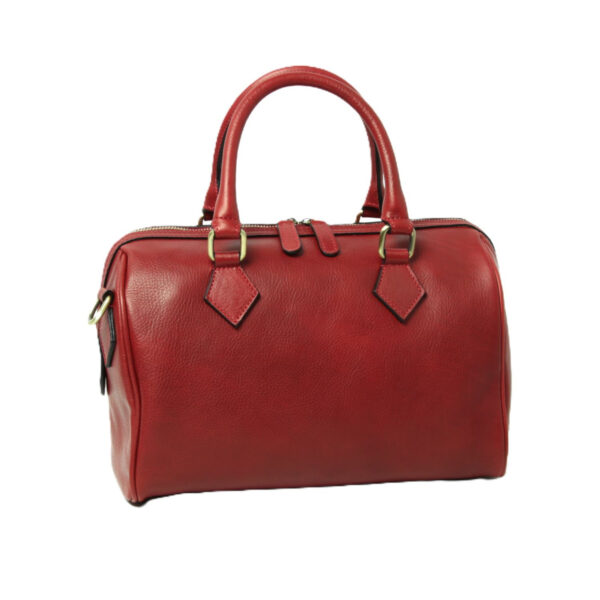 Bauletto due manici in pelle. Rosso