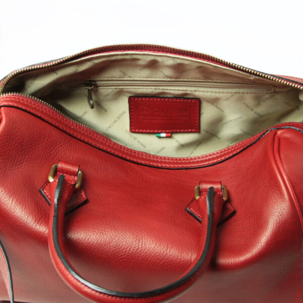Bauletto due manici in pelle. Rosso - immagine 7