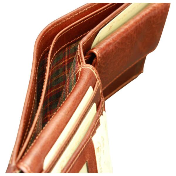 Portafoglio in pelle con portamonete. Marrone con RFID - immagine 3