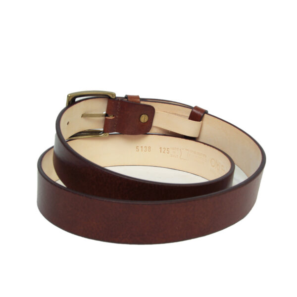 Cintura in pelle piatta. Marrone - immagine 4