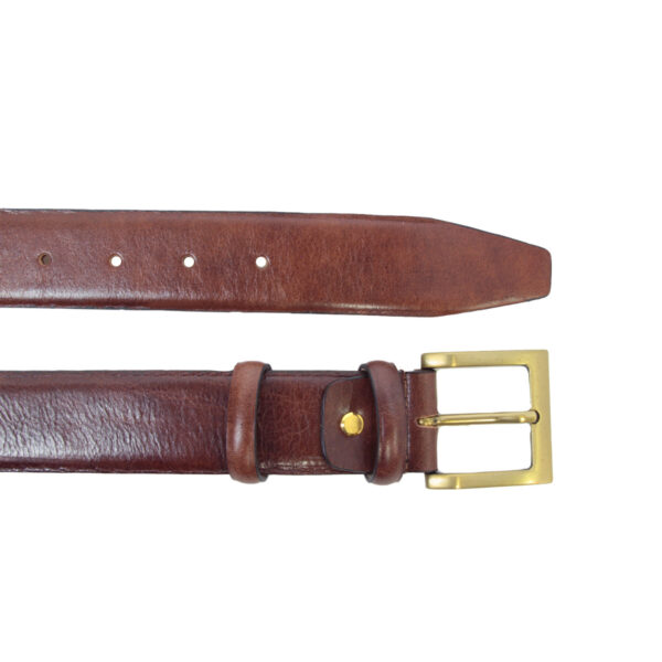 Cintura in pelle alta 40 mm. Marrone - immagine 2