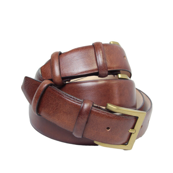 Cintura in pelle alta 40 mm. Marrone - immagine 3