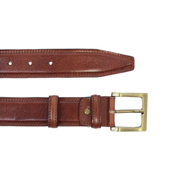 Cintura in pelle alta 40 mm. Marrone - immagine 2