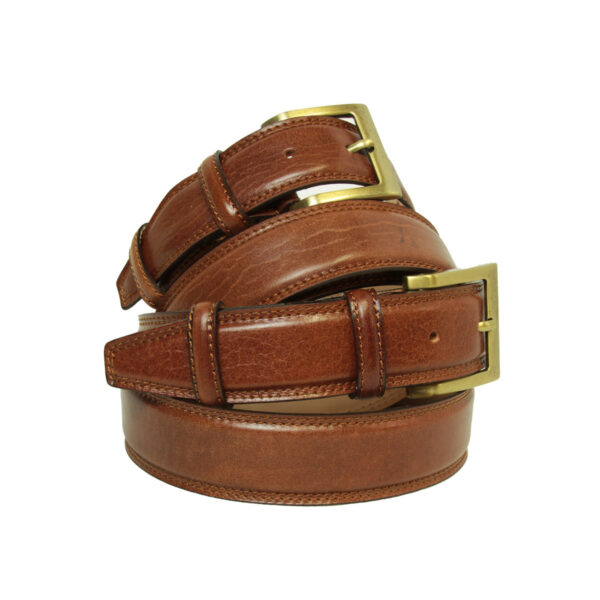Cintura in pelle alta 40 mm. Marrone - immagine 3