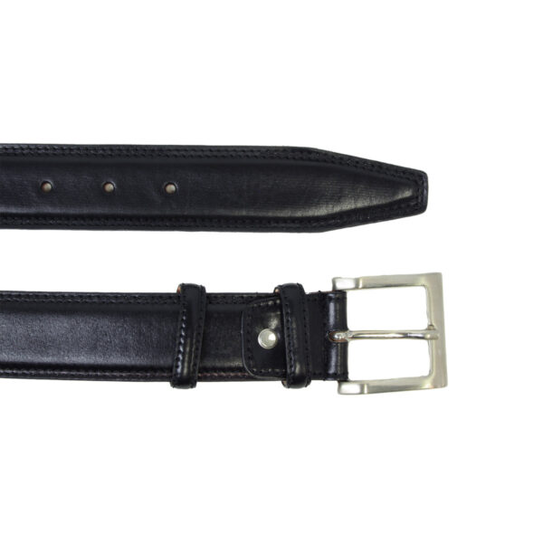 Cintura in pelle alta 40 mm. Nero - immagine 2