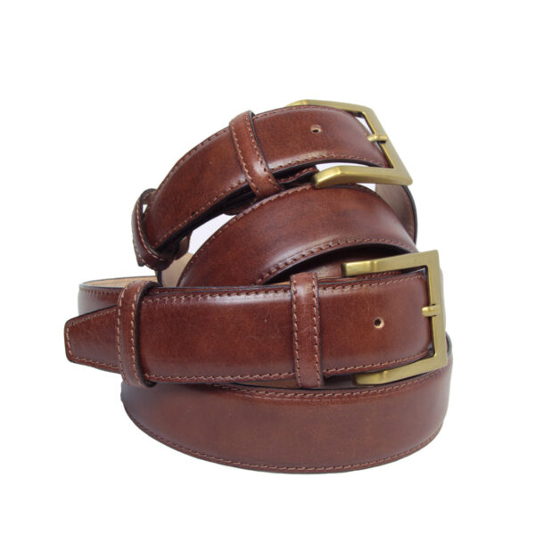 Cintura in pelle alta 40 mm. Marrone - immagine 2
