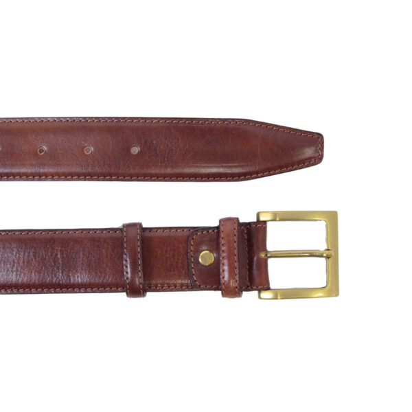 Cintura in pelle alta 40 mm. Marrone - immagine 5