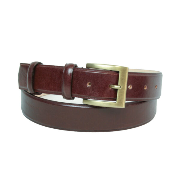 Cintura in pelle alta 35 mm. Marrone