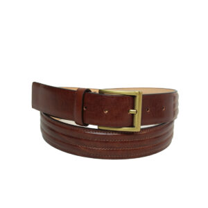 Cintura in pelle alta 35 mm. Marrone