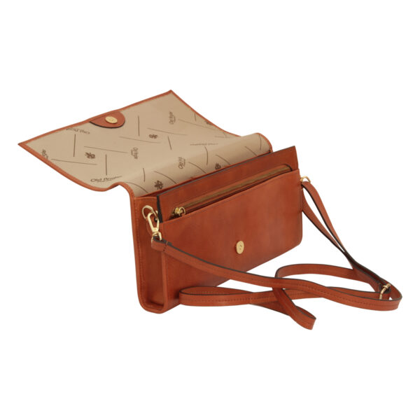 Borsa a tracolla di vitello pieno fiore. Marrone coloniale - immagine 3