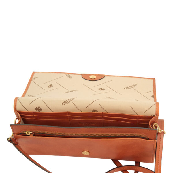 Borsa a tracolla di vitello pieno fiore. Marrone coloniale - immagine 4