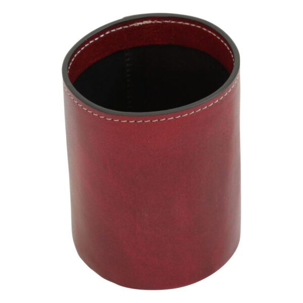Portapenne in pelle. Rosso - immagine 2