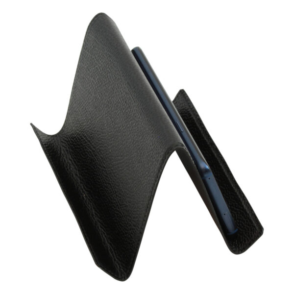 Supporto in pelle per ipad e iphone. Nero - immagine 4