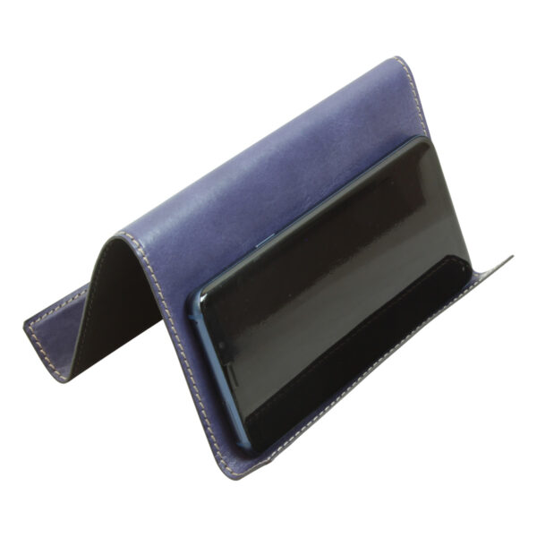 Supporto in pelle per ipad e iphone. Cobalto - immagine 2