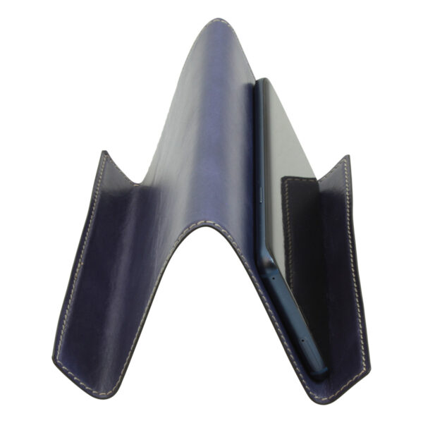 Supporto in pelle per ipad e iphone. Cobalto - immagine 3