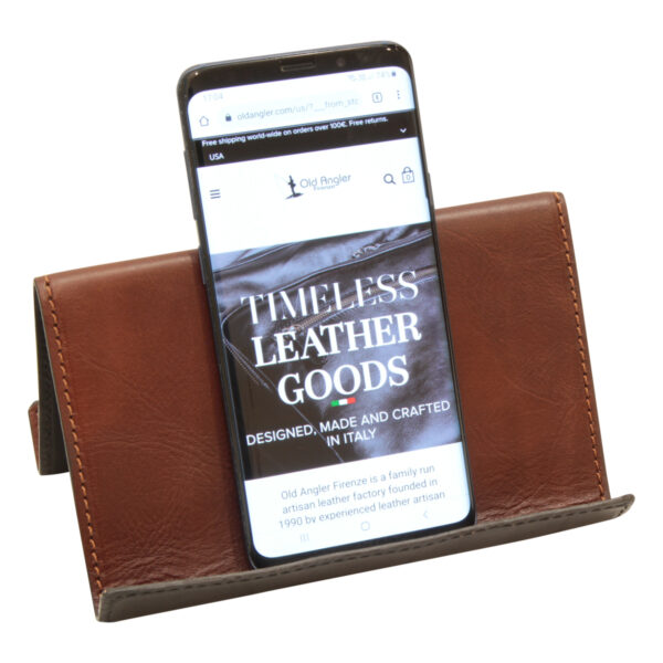 Supporto in pelle per ipad e iphone. Marrone - immagine 3