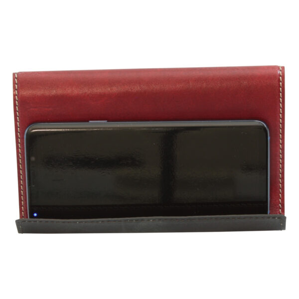 Supporto per ipad e iphone in pelle. Rosso