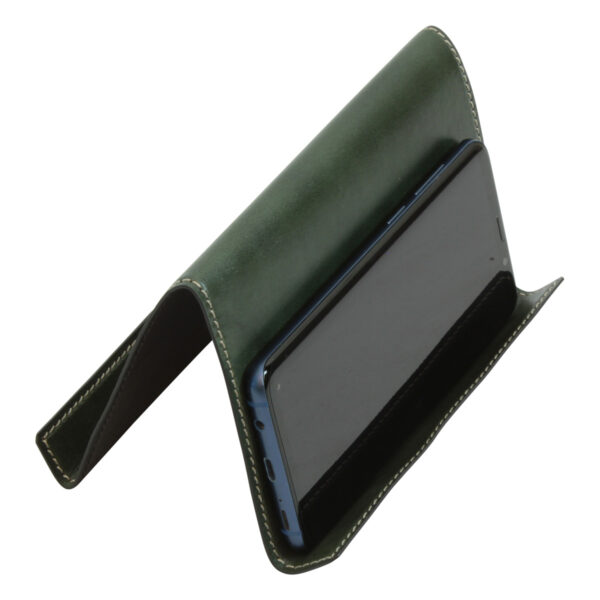 Supporto per ipad e iphone in pelle. Verde - immagine 2