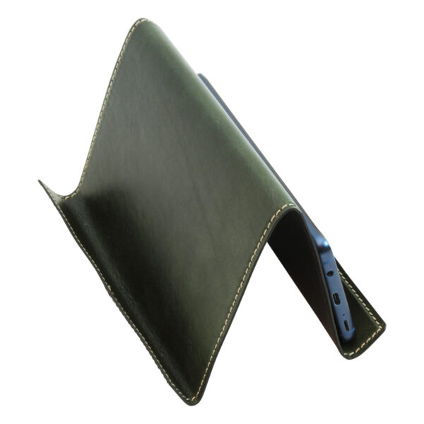 Supporto per ipad e iphone in pelle. Verde - immagine 3