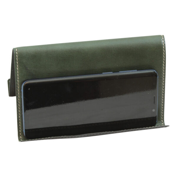 Supporto per ipad e iphone in pelle. Verde - immagine 4