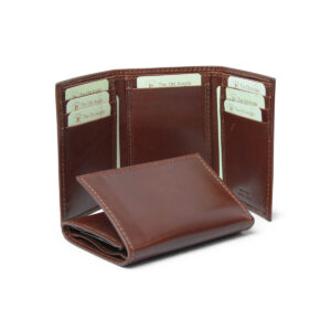 Portafoglio in pelle con RFID. Marrone