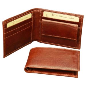 Portafoglio in pelle da uomo. Marrone con RFID