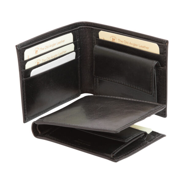 Portafoglio in pelle con RFID. Nero