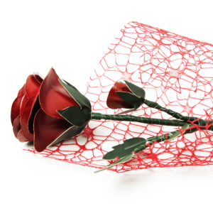 Rosa rossa in pelle